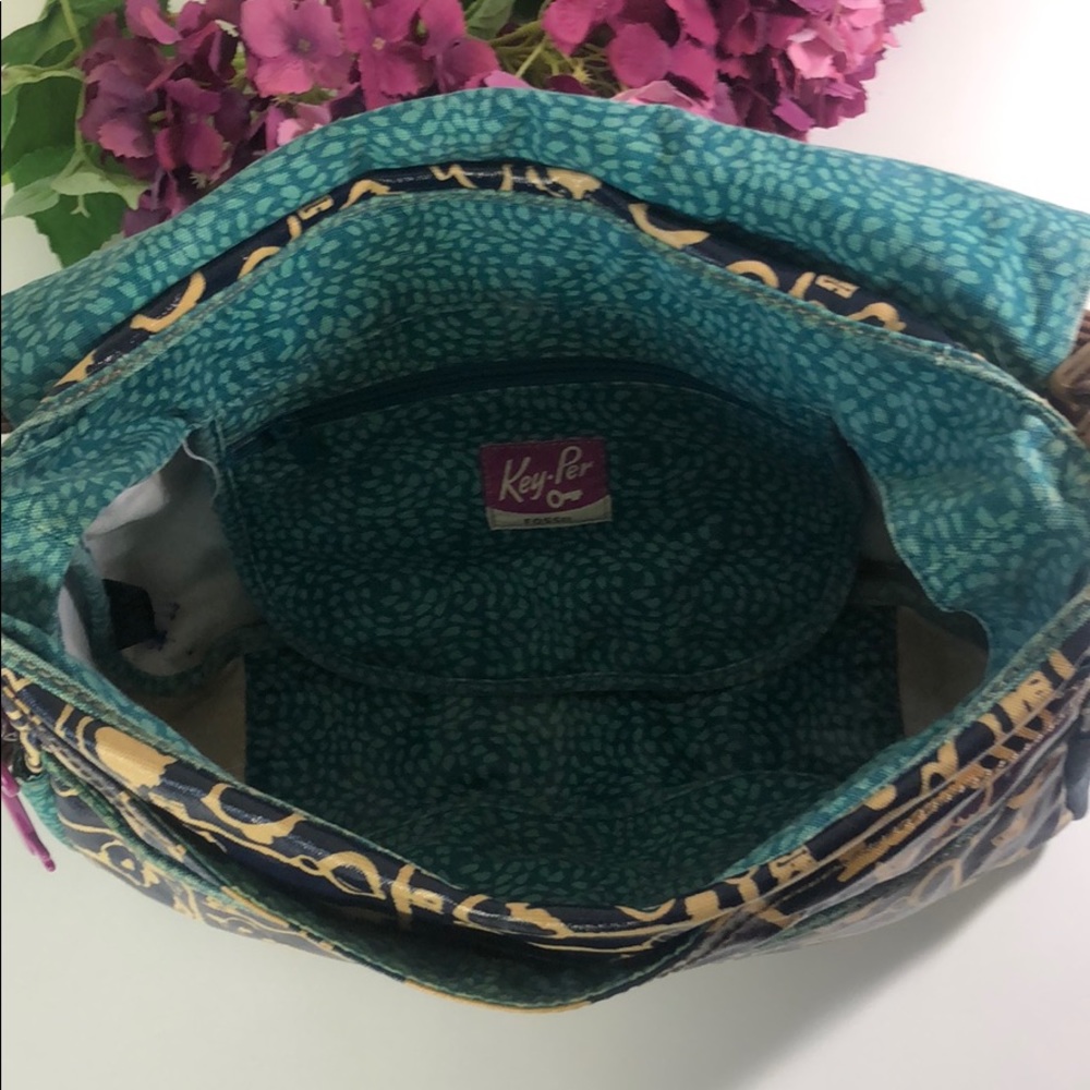 Fossil Keyper Coated Canvas Messenger Bag Navy - image 3